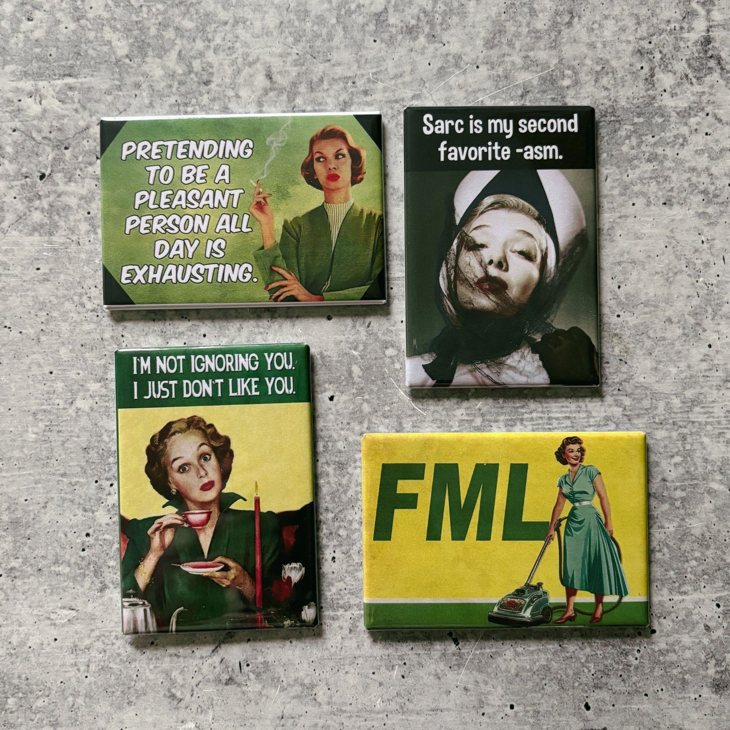 FML Funny Refrigerator Magnet | Rectangular Magnetic Surface Decor | 2" x 3"