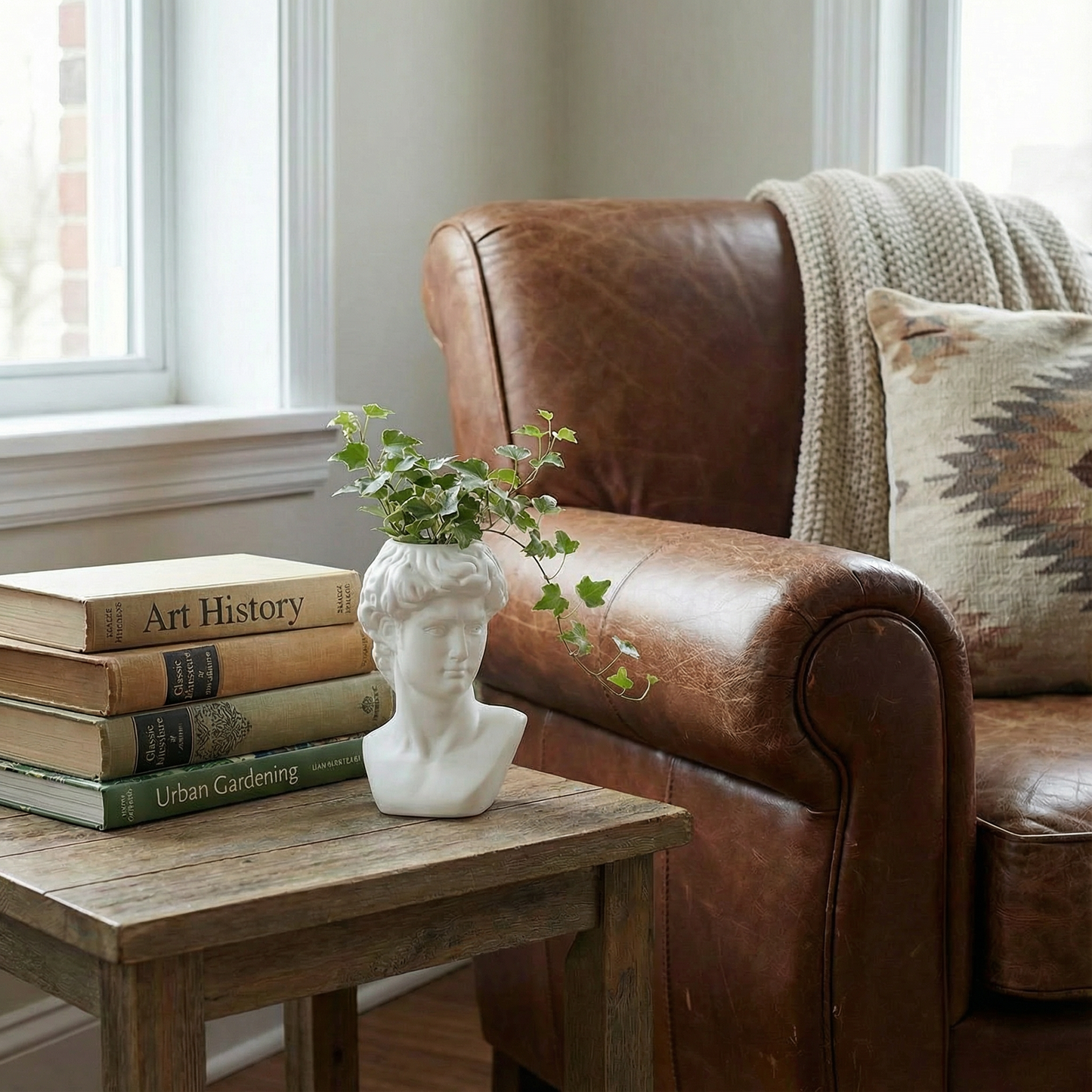 Face Statue Ceramic Decor | 5.5" Tall David Bust Greek Roman Statue