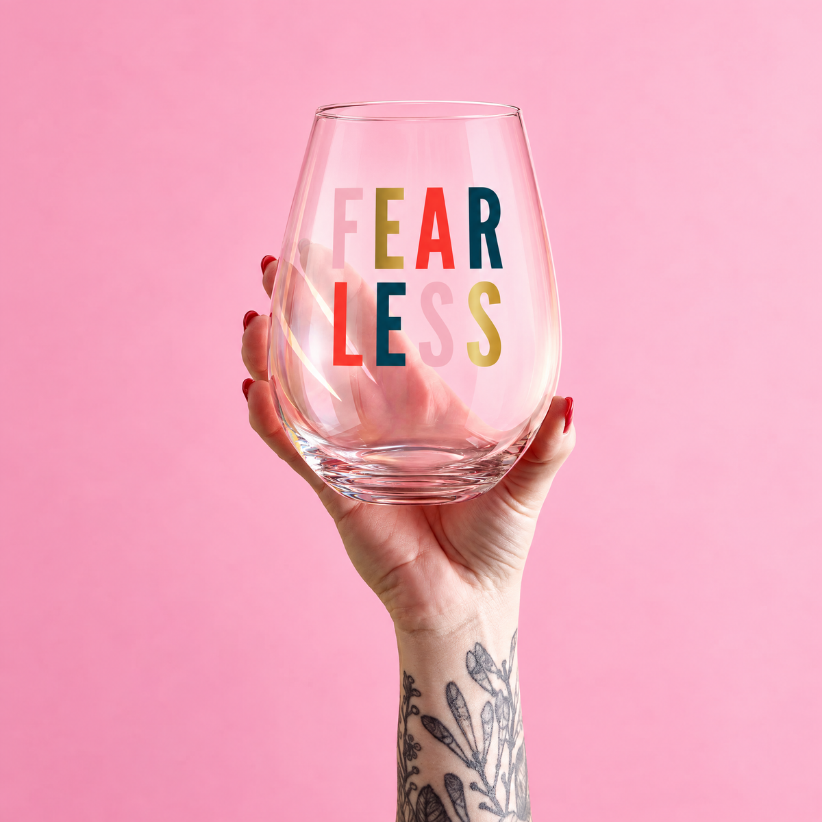 Fearless Jumbo Stemless Wine Glass in Iridescent | 30 Oz. | Holds an Entire Bottle of Wine-Slant-The Bullish Store