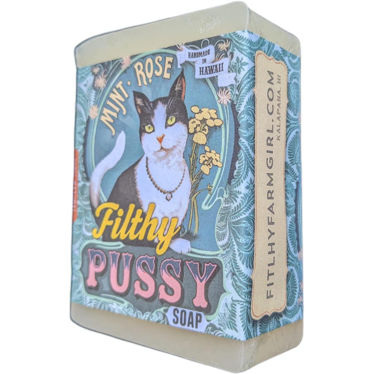 Filthy Pussy Soap in Mint Rose Soap | Handmade Natural Skincare Bar Soap