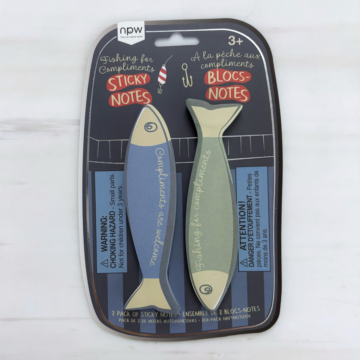 Fishing for Compliments Sticky Notes 2 Pack | Sardine Shaped | NPW-NPW-The Bullish Store