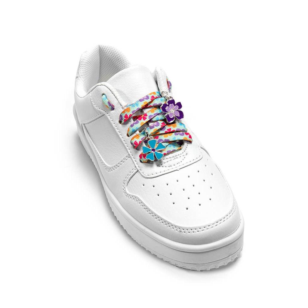 Flower Power Shoelaces with Charms Set | Shoe Strings with Charms Set