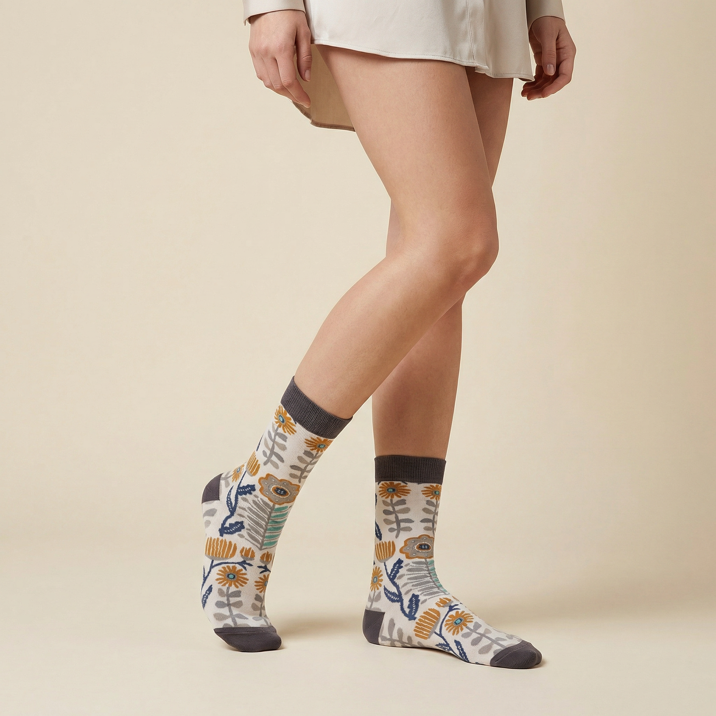 Folk Art Floral Socks in Multicolor | Unisex