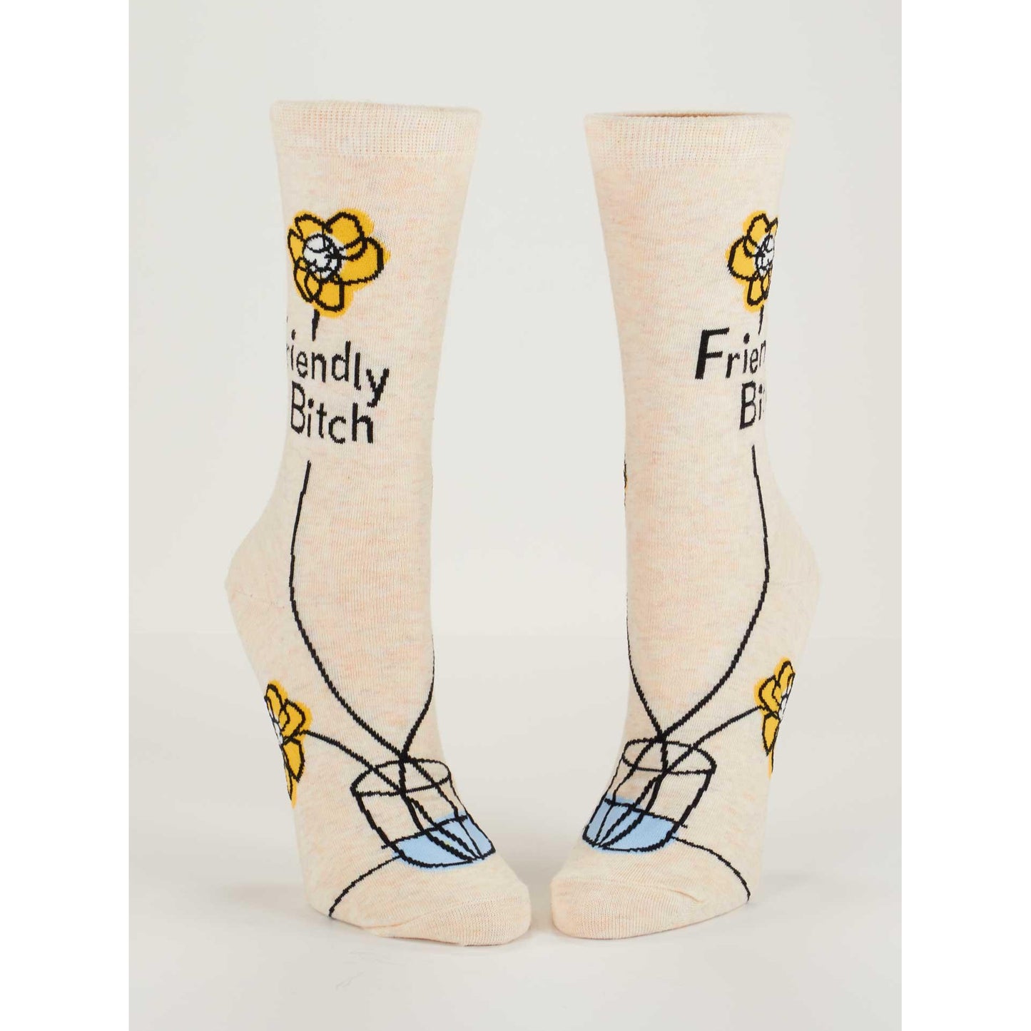 Friendly Bitch Women's Crew Socks | Novelty Funny Socks | BlueQ at GetBullish