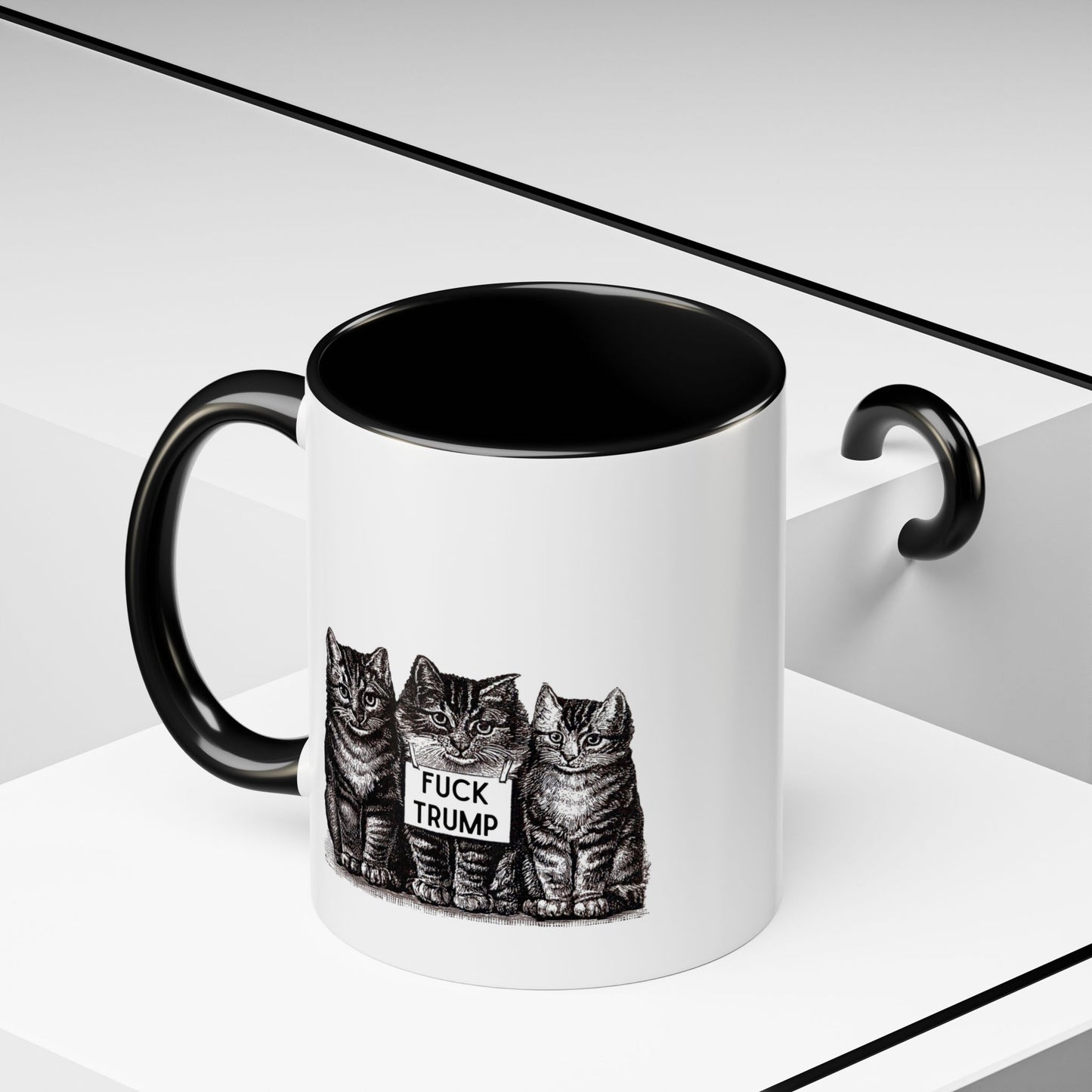 Fuck Trump Cats Accent Coffee Mug 11oz