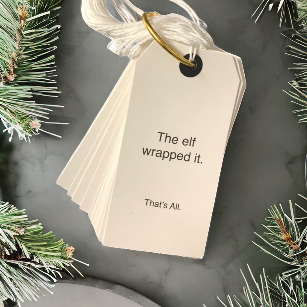 Funny Christmas Gift Tag Book | 24 Hilarious Tags on a Metal Organizing Ring