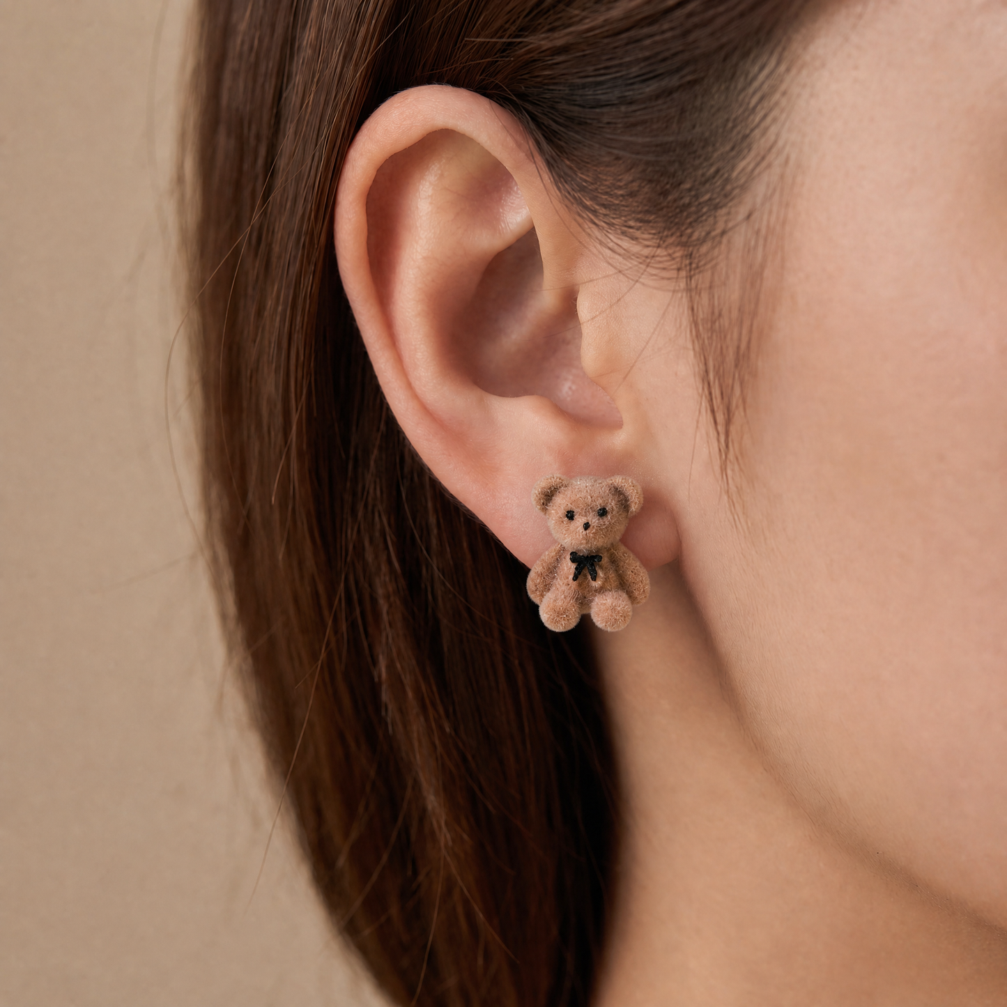 Fuzzy Wuzzy 3-D Teddy Bear Earrings (3 Color Options)-Paper & Quartz-The Bullish Store