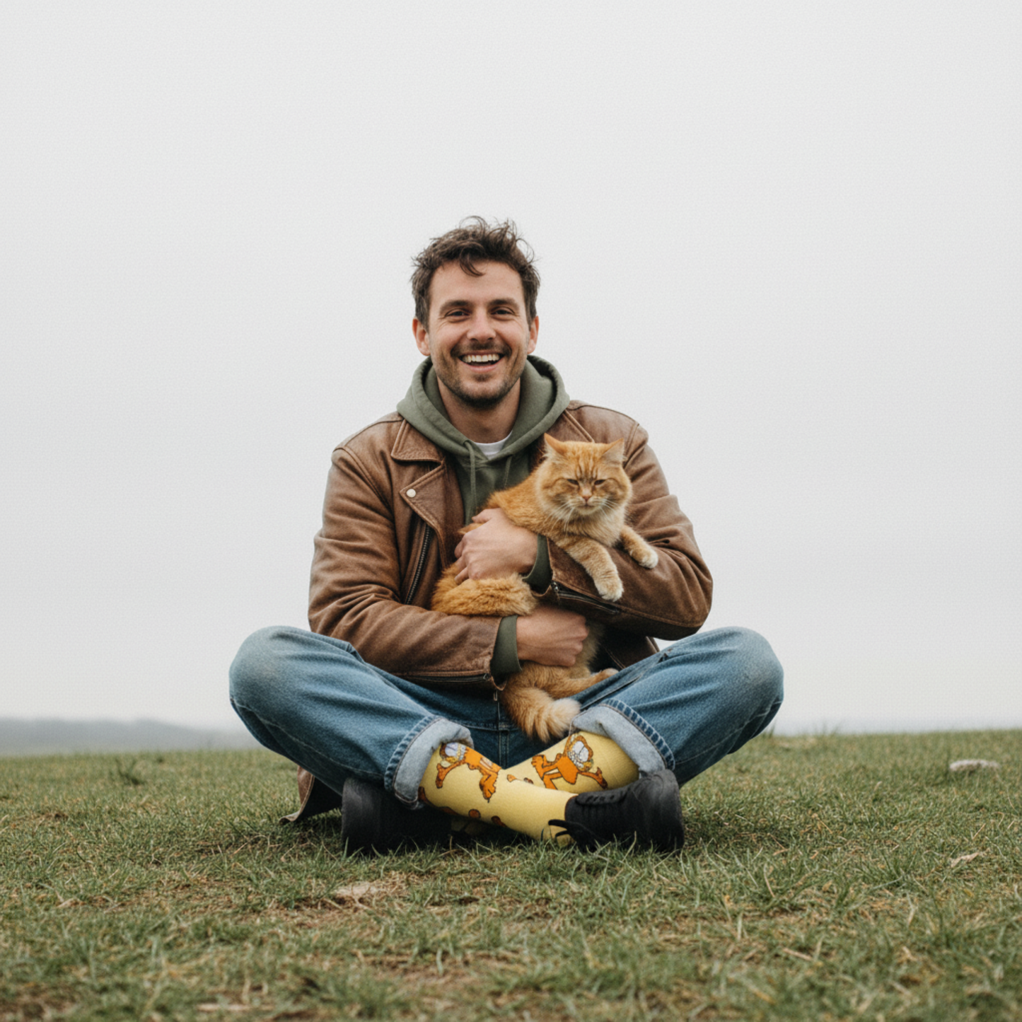 Garfield Men’s Crew Socks | Crazy Socks Fun Cartoon Style