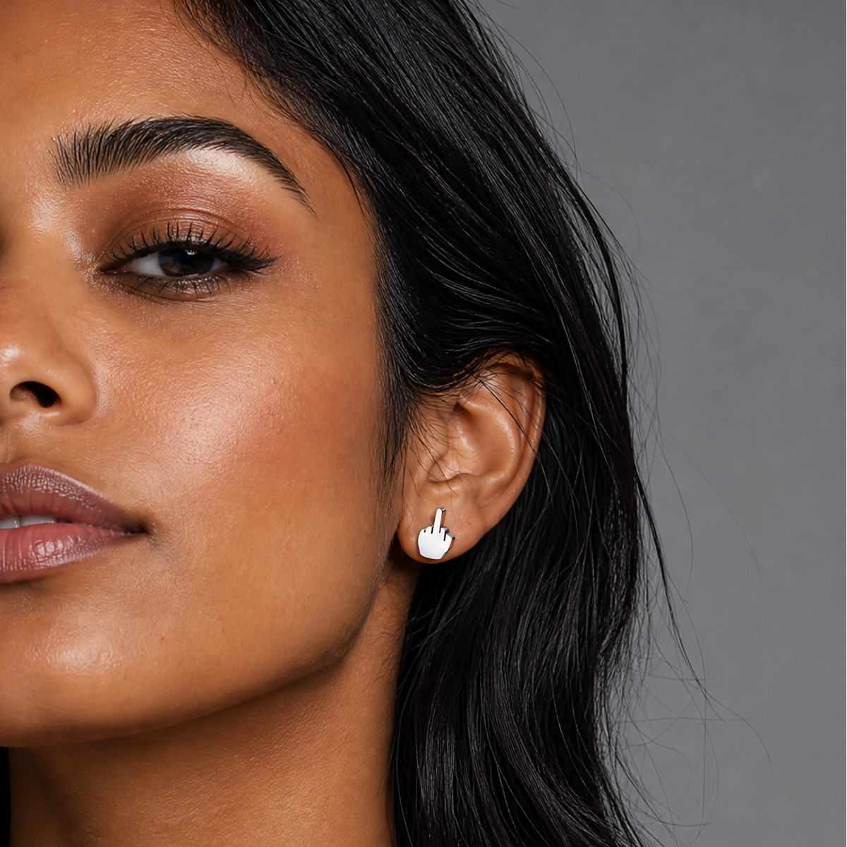 Middle Finger Stud Earrings in Gold or Silver-The Bullish Shop-The Bullish Store