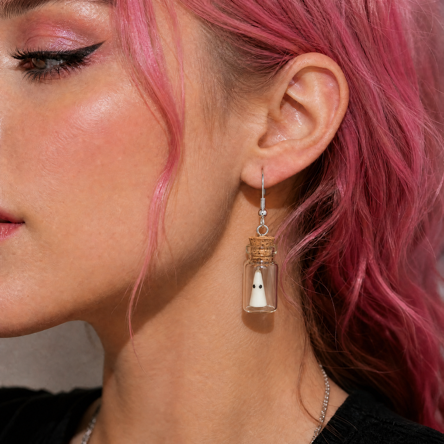 Glow in the Dark Ghost in Bottle Earrings