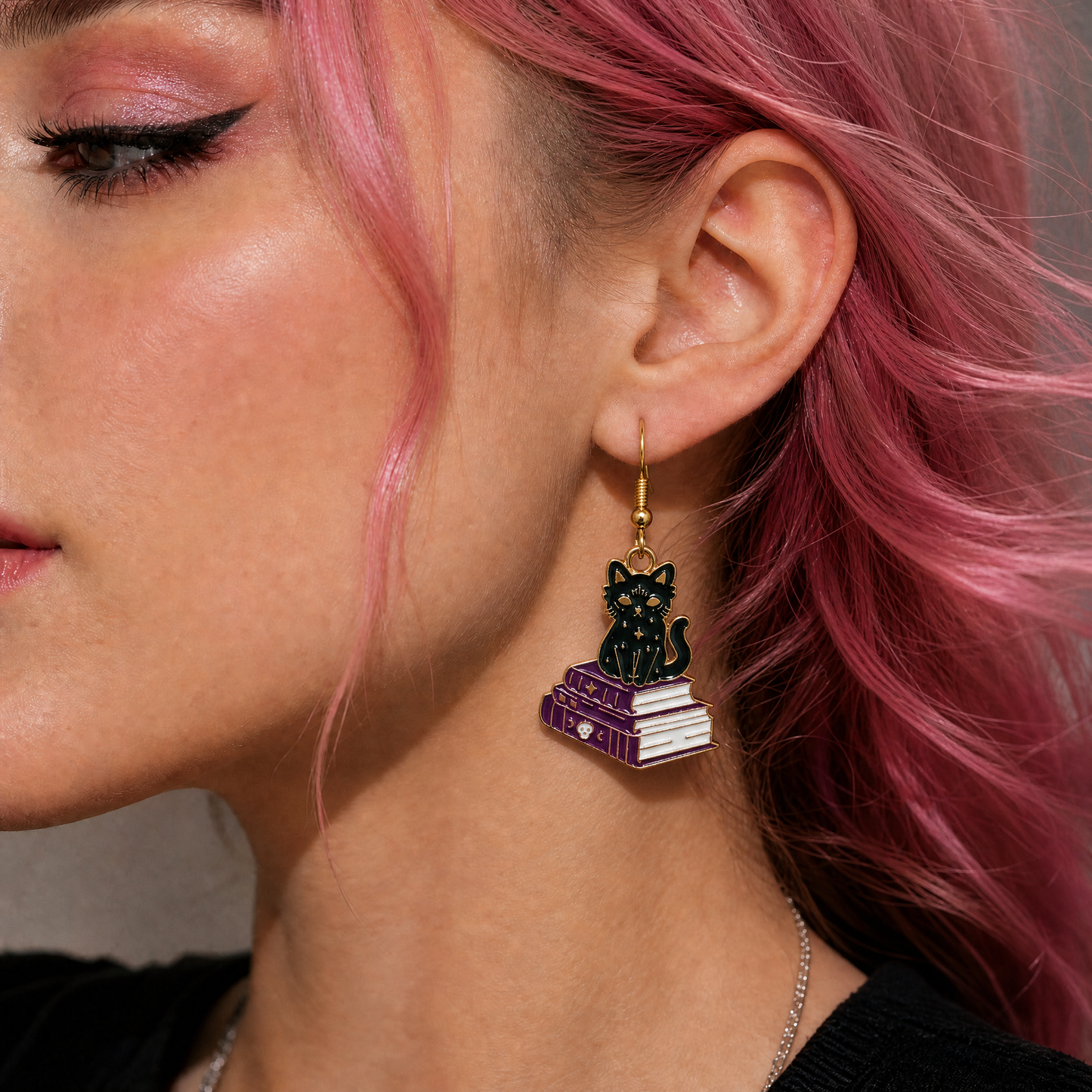 Bookish Cat Earrings