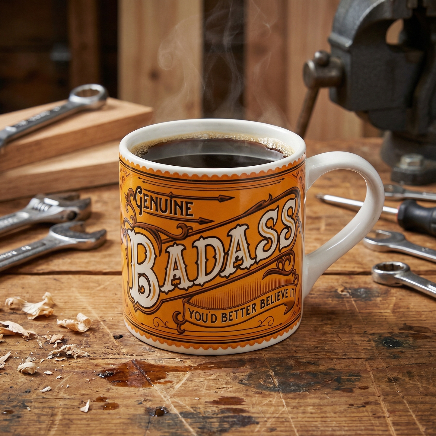 Genuine Badass Mug | Funny Gift Coffee Mug | 12 oz Porcelain