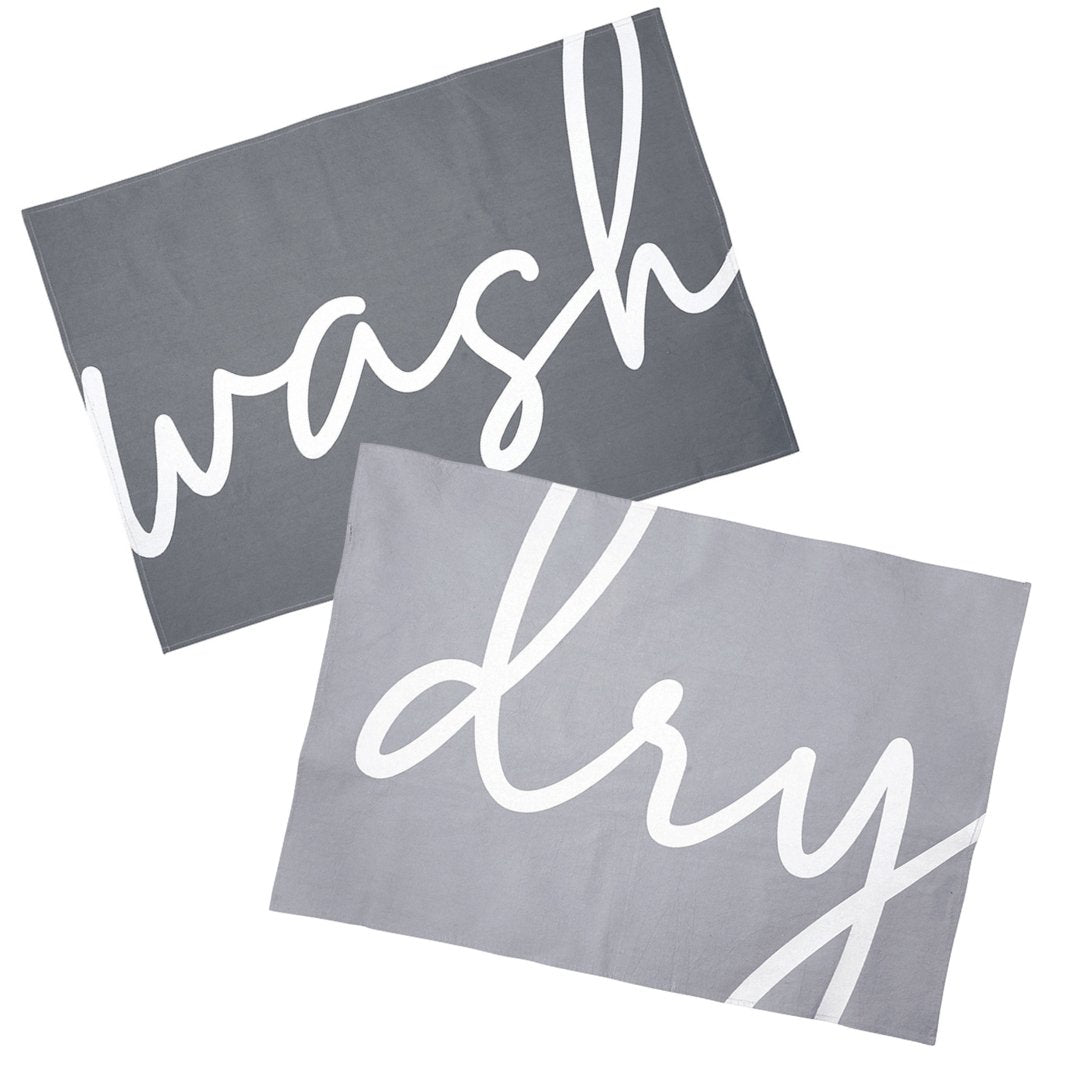 Set of 2 Wash Dry Boxed Tea Towels | Flour Sack Cotton | Gift for Her Gift for Him