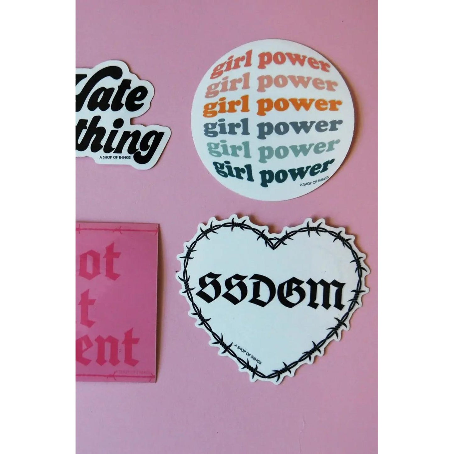 Girl Power Round Vinyl Sticker | Feminist Women Gifts