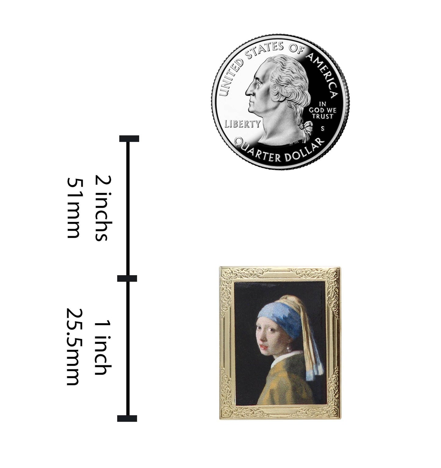 Girl with a Pearl Earring by Vermeer Art Frame Pin | Museum Enamel Lapel Pin