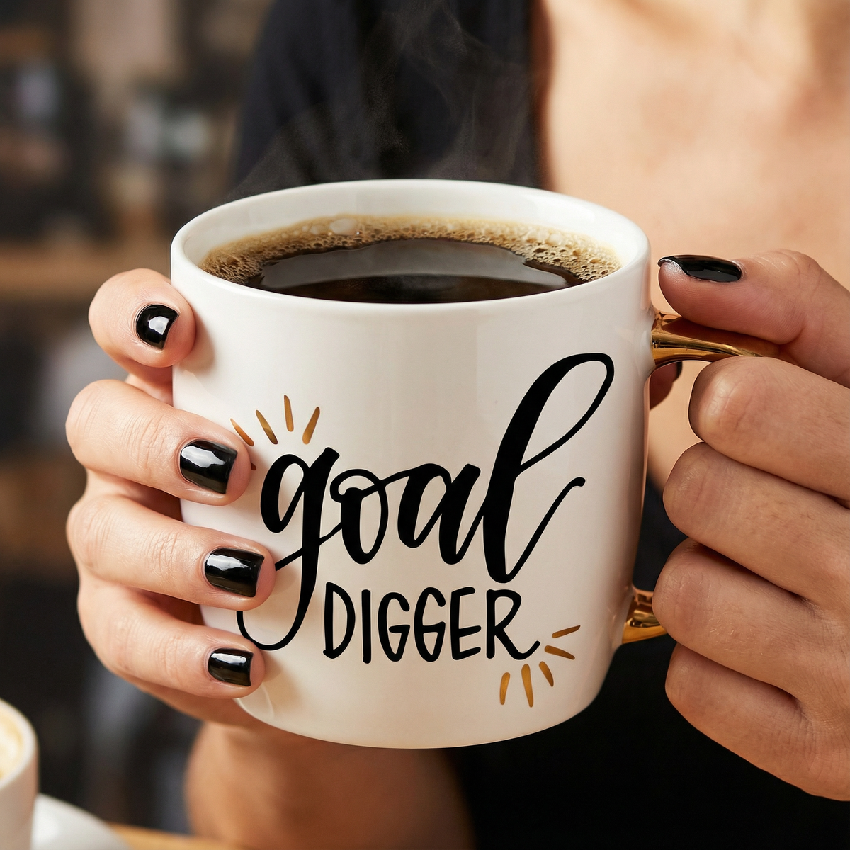 Goal Digger Mug | Gold Handle Coffee Mug | 14 oz.