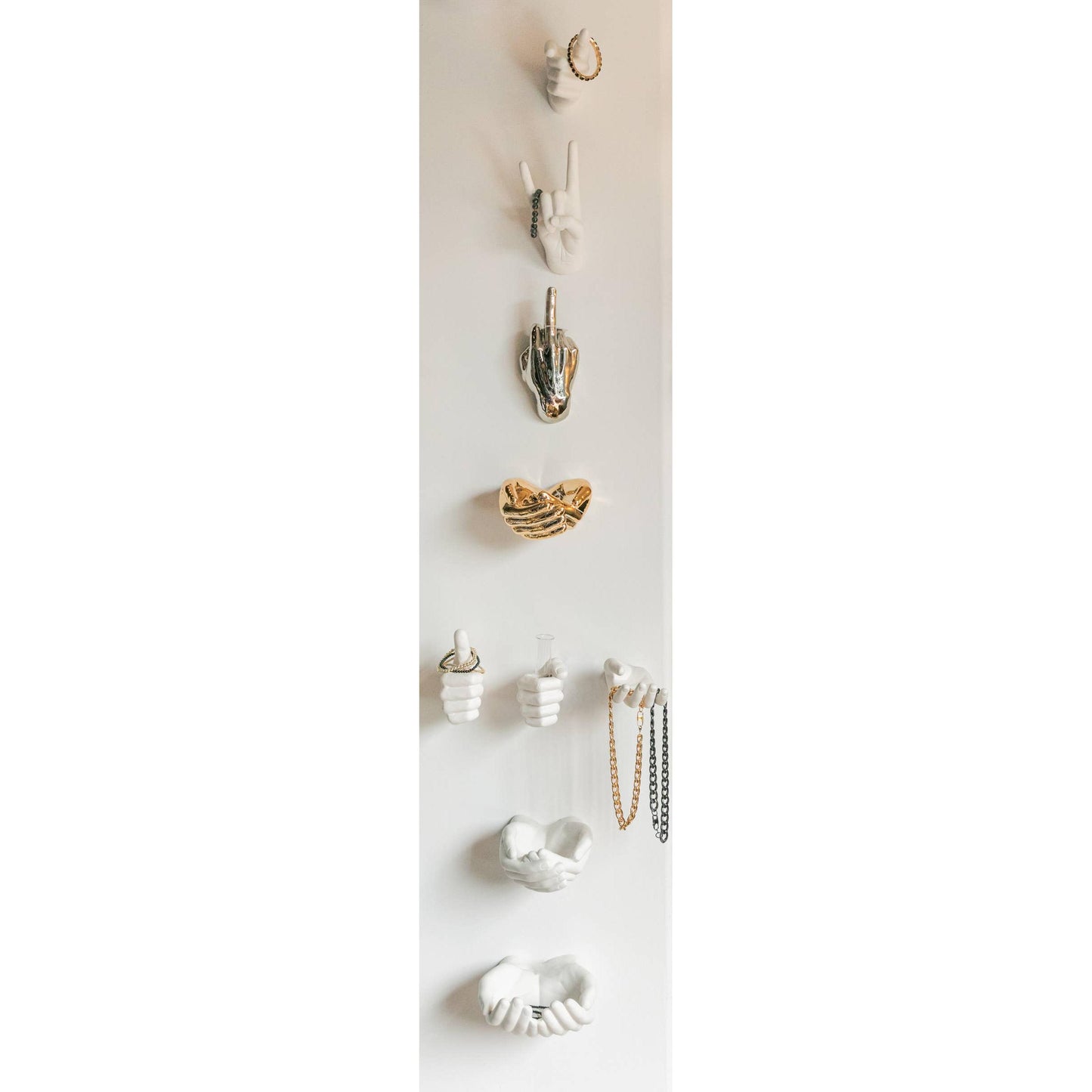 Gold Middle Finger Hand Wall Mount Sculpture – 8.5" Tall