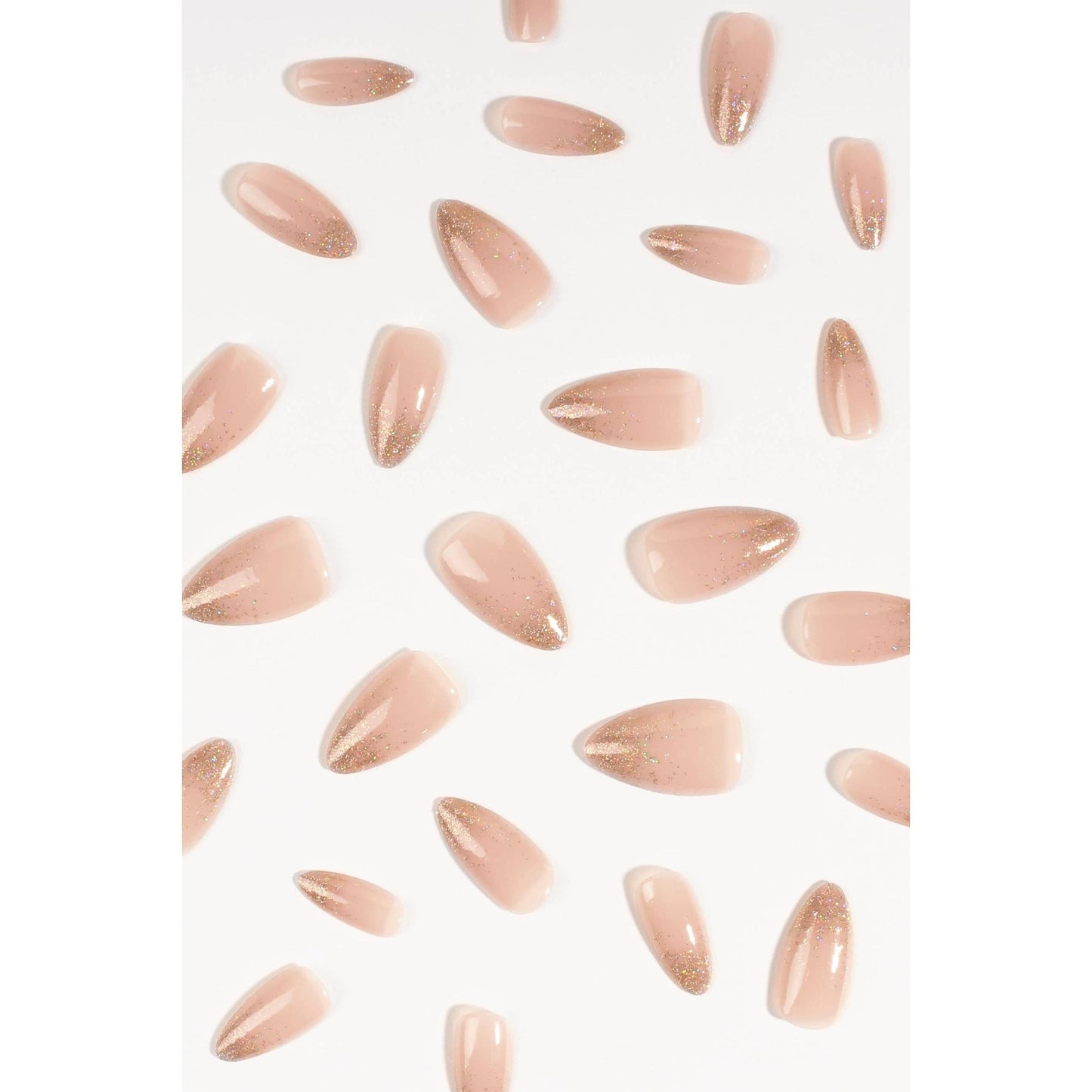 Golden Prosperity Press-On Nails | Gold Sparkle, Glossy & Reusable