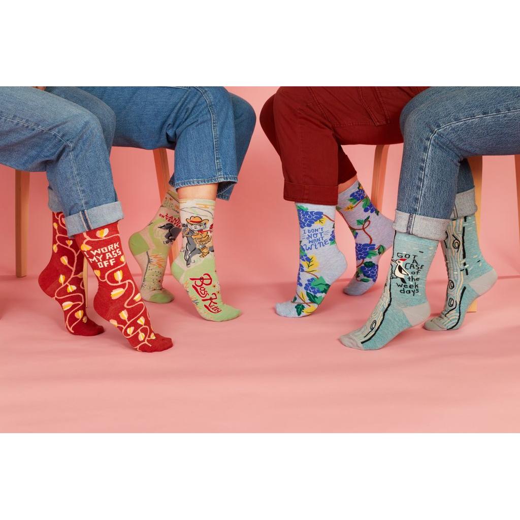 Got A Case Of The Weekdays Women's Crew Socks | Novelty Funny Socks | BlueQ at GetBullish