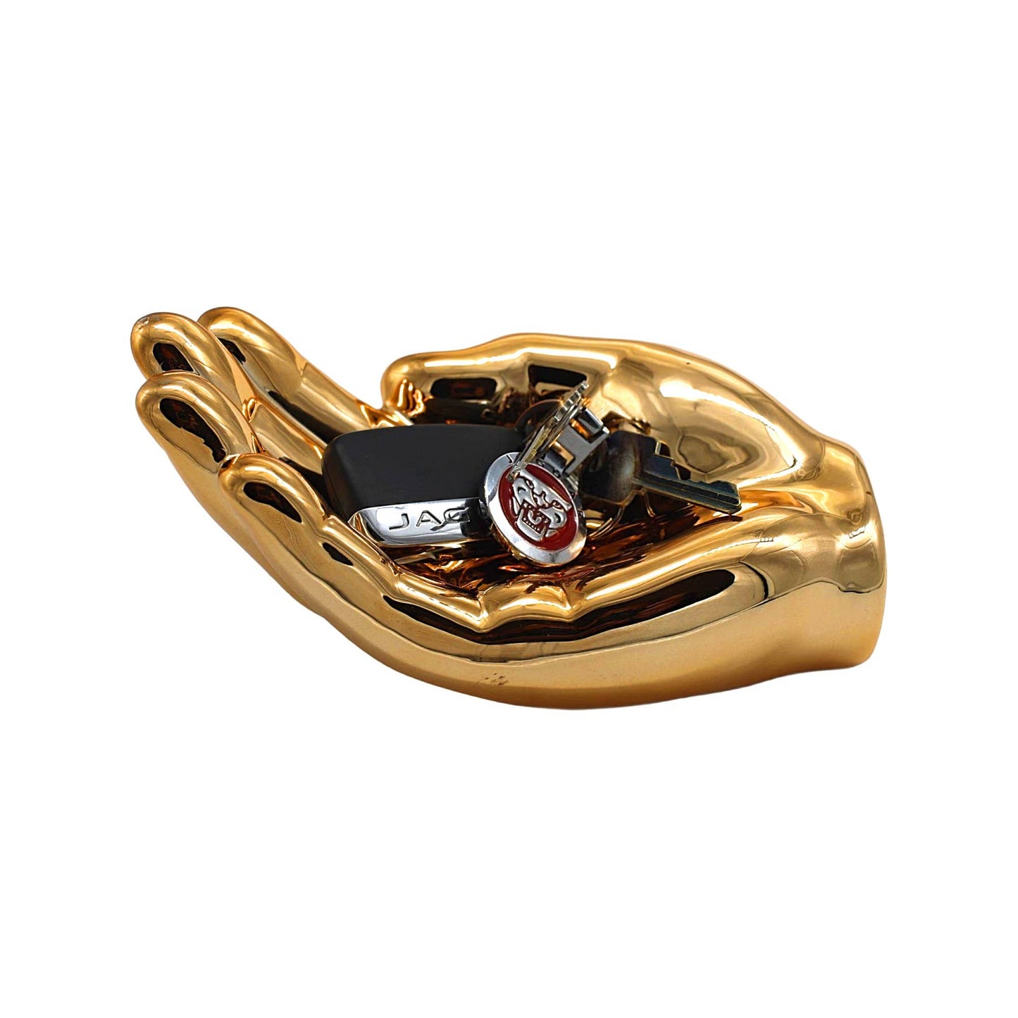 Hand Tray in Dark Gold | Ceramic Hand Catchall Tray | 7.5"