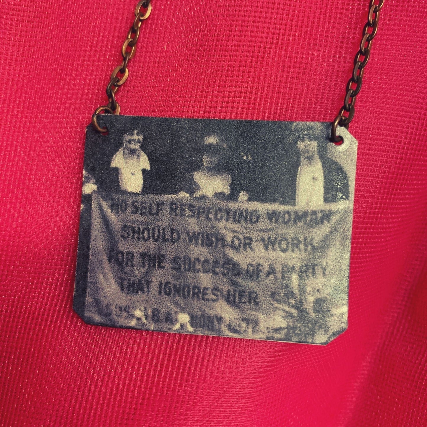 Handmade Historical Image Suffragette Statement Necklace