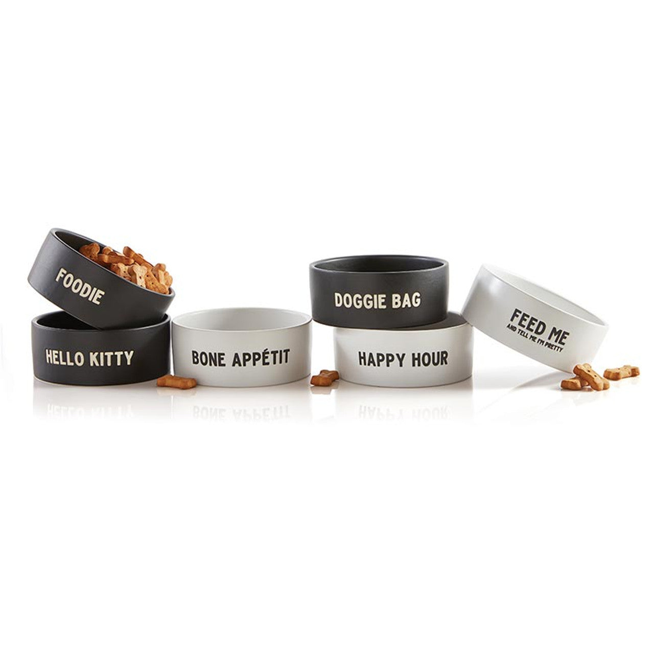 Hello Kitty Ceramic Pet Bowl in Black | Circular Pet Water Food Dish Feeder | 6"