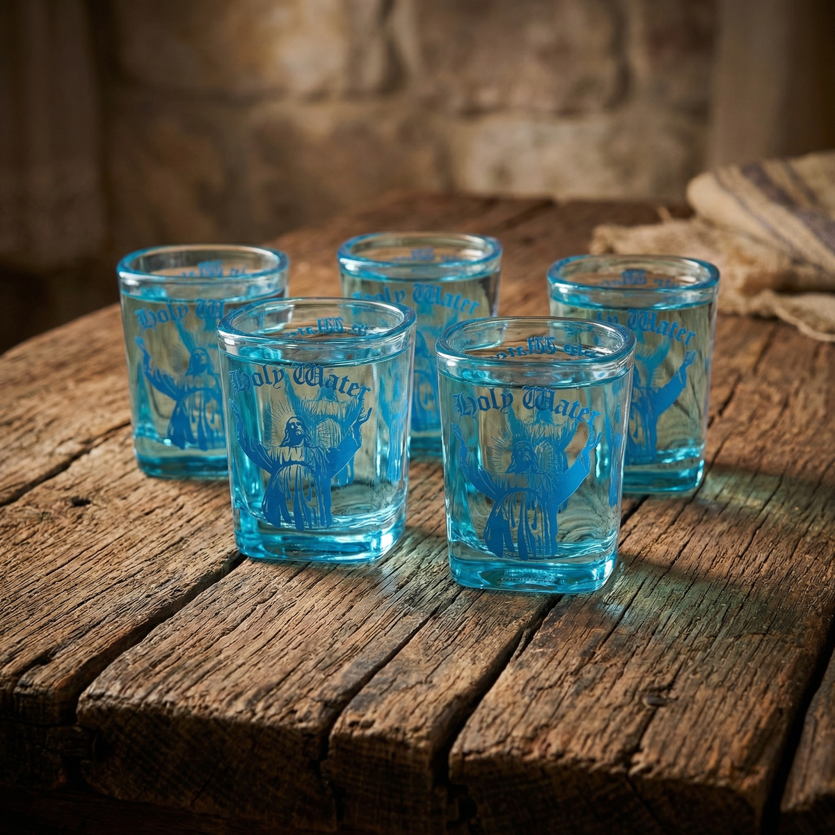 Holy Water Shot Glass | Funny Vintage Jesus Glass, Novelty Barware Gift | 3 oz