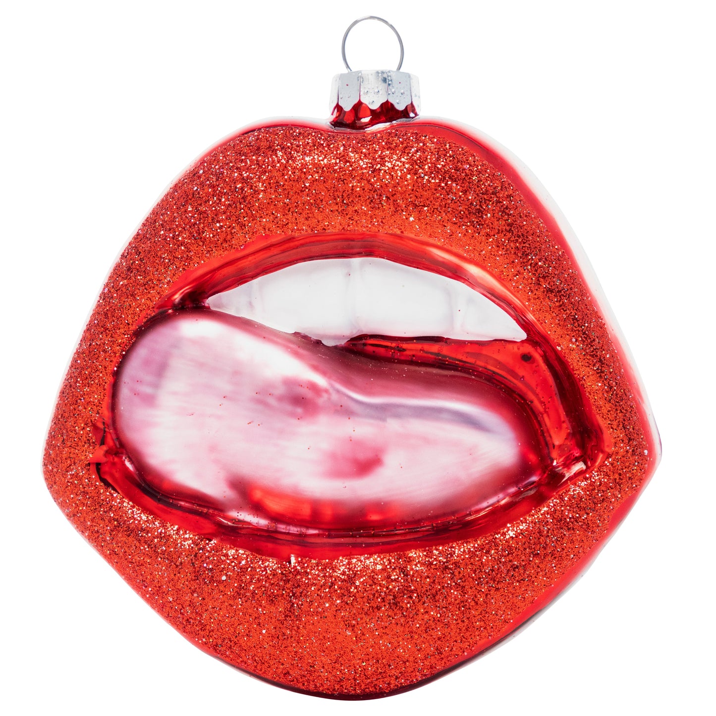 Hot Lips Hand-Blown Glass Christmas Holiday Ornament | Naughty Funny Xmas Gift