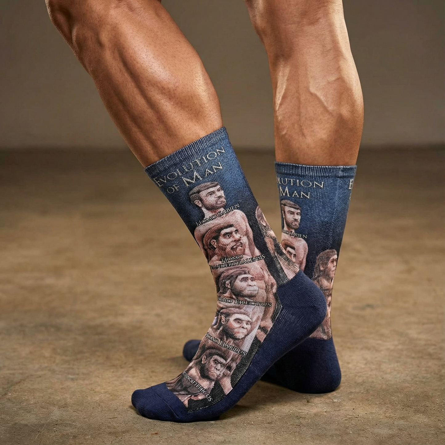 Human Evolution Men's Socks | Novelty Crew Socks