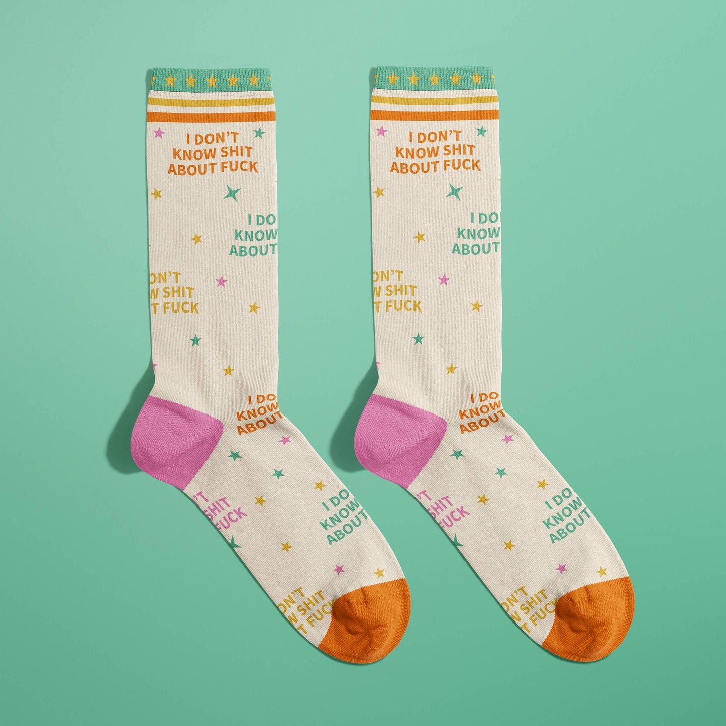 I Don't Know Shit About Fuck Women's Crew Socks | Novelty Funny Sock