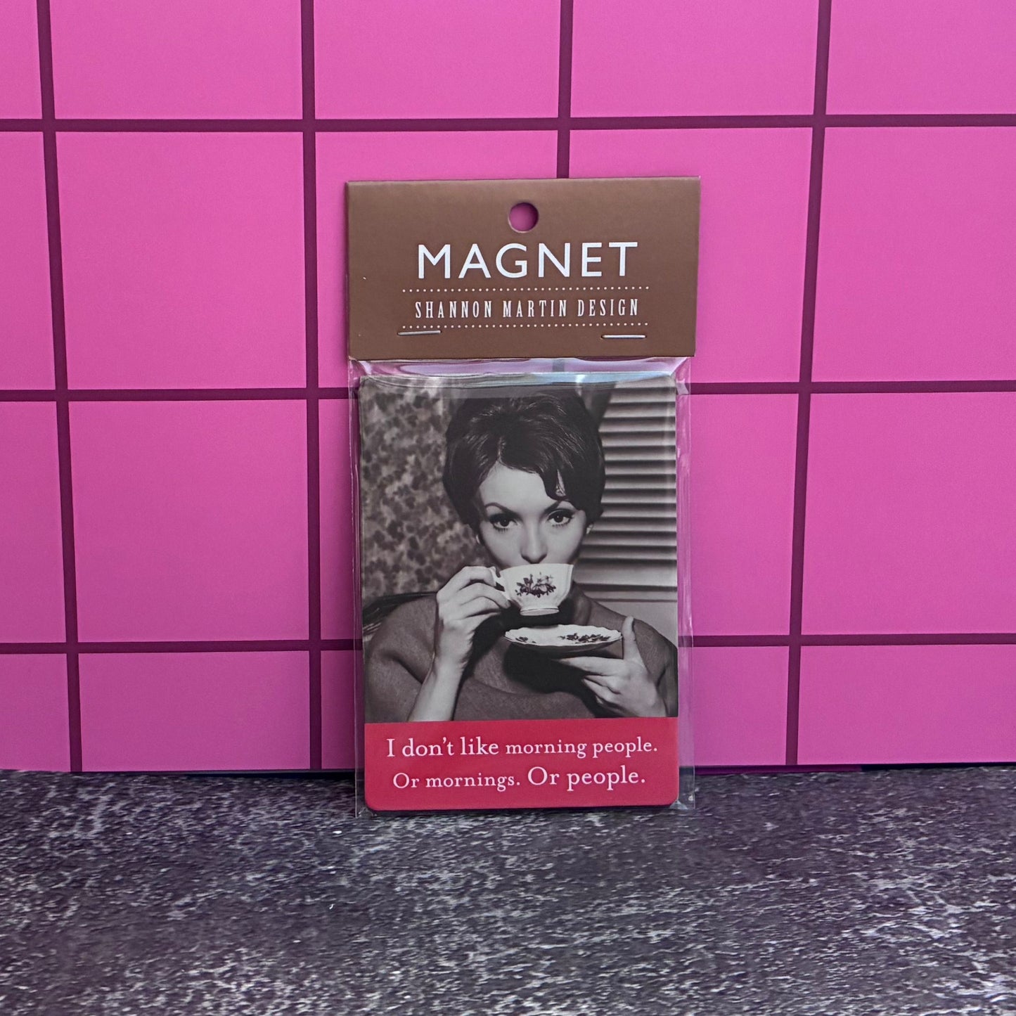 I Don't Like Morning People Magnet | Funny Fridge Magnet | Witty Small Gift or Card Insert