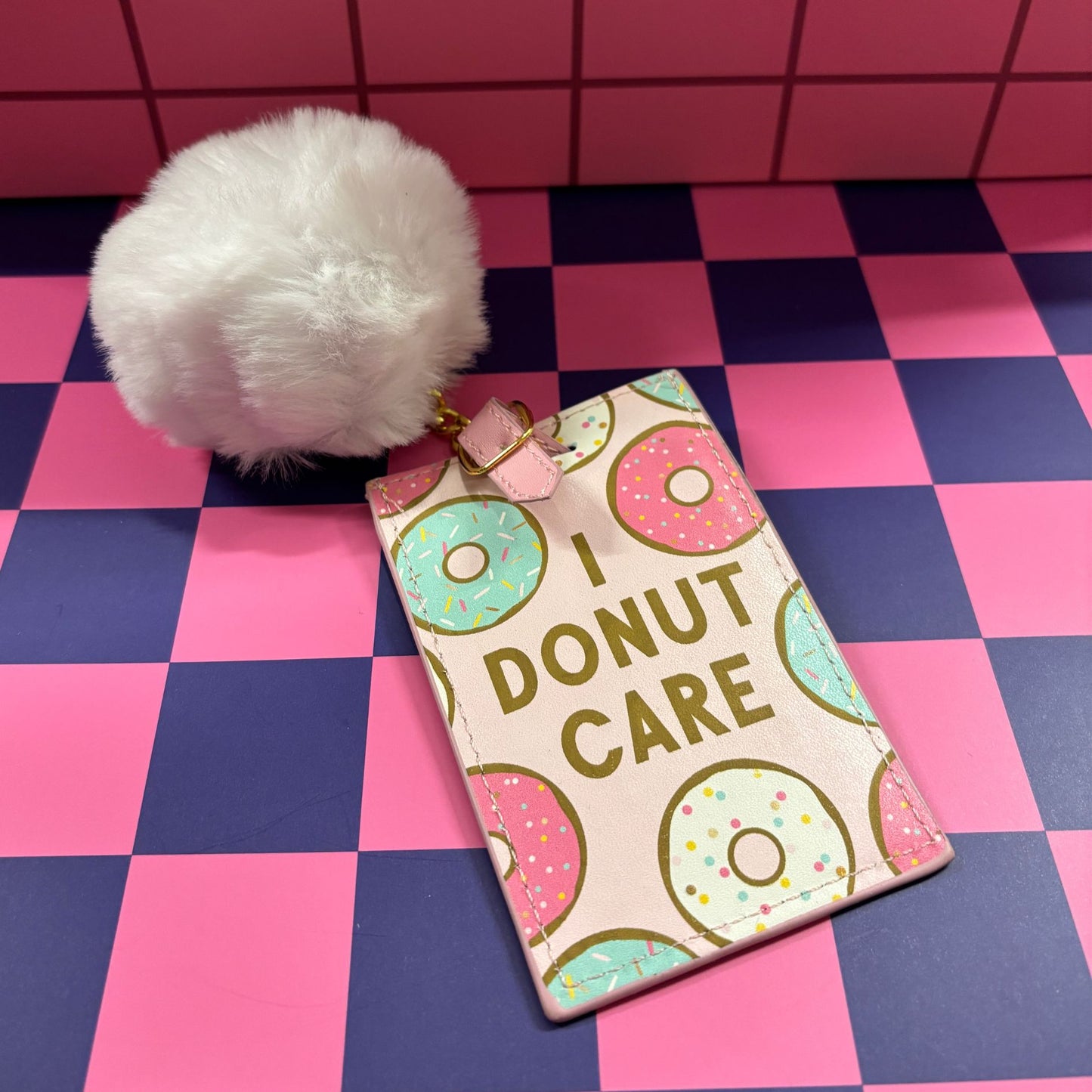 I Donut Care with Pompom Travel Luggage Tag