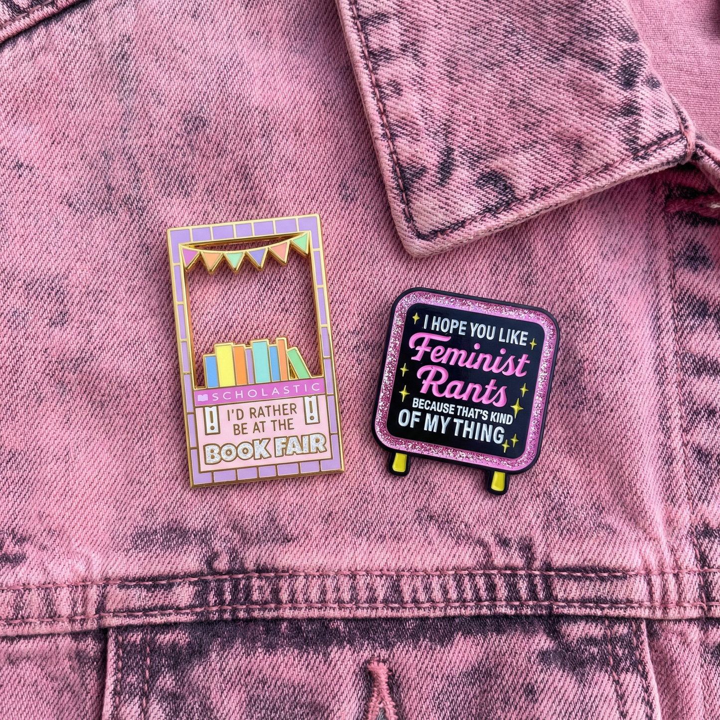 I’d Rather Be At The Scholastic Book Fair Enamel Pin | Nostalgic Teacher & Book Lover Hard Lapel Pin