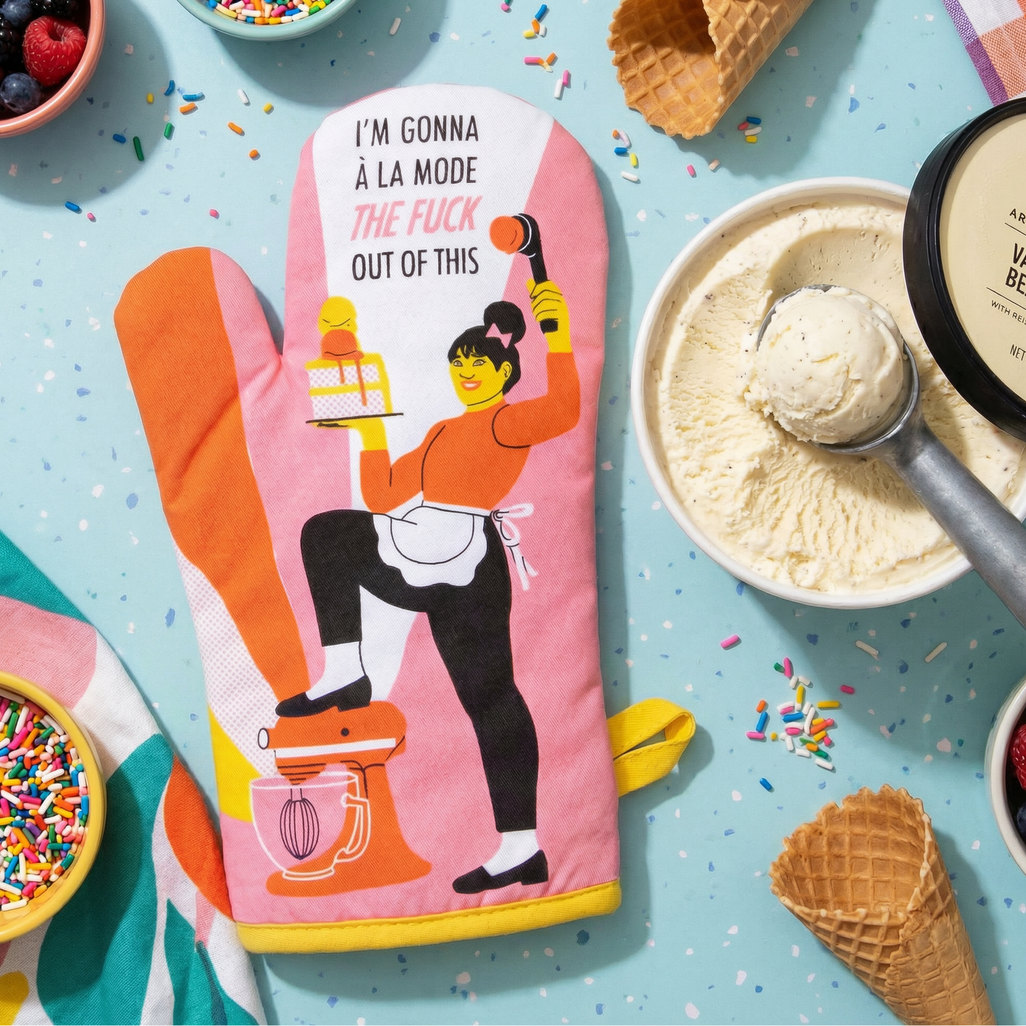 I'm Gonna A La Mode The Fuck Out Of This Oven Mitt | Kitchen Thermal Single Pot Holder | Gift for Her