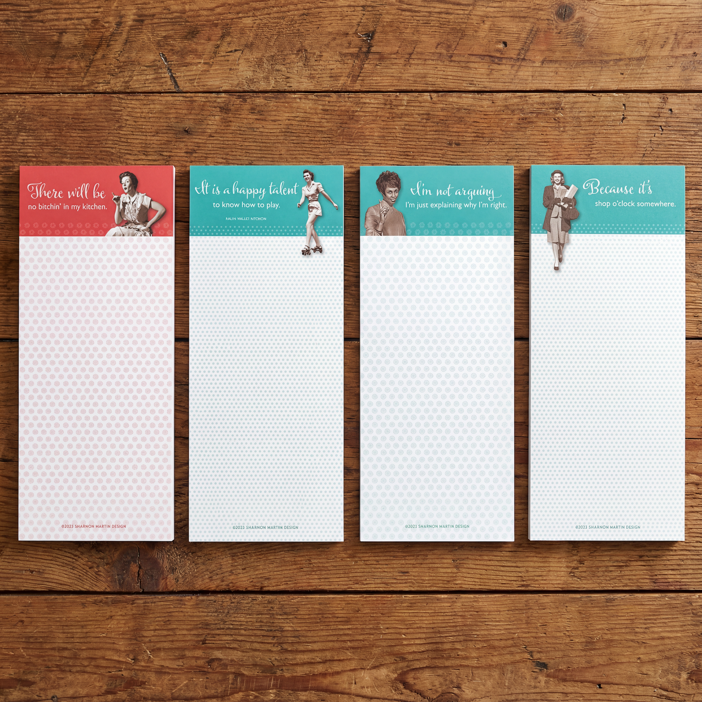 Because It's Shop O'Clock Somewhere Magnetic List Notepad | Retro Shopping-Themed Magnet Pad