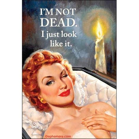 I’m Not Dead, I Just Look Like It Funny Dark Humor Magnet | Sarcastic Novelty Fridge Magnet