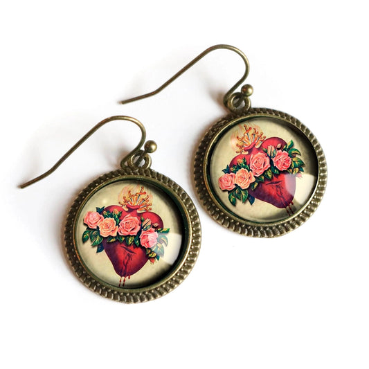 Immaculate Heart of Mary Hook Earrings | Handmade in the US