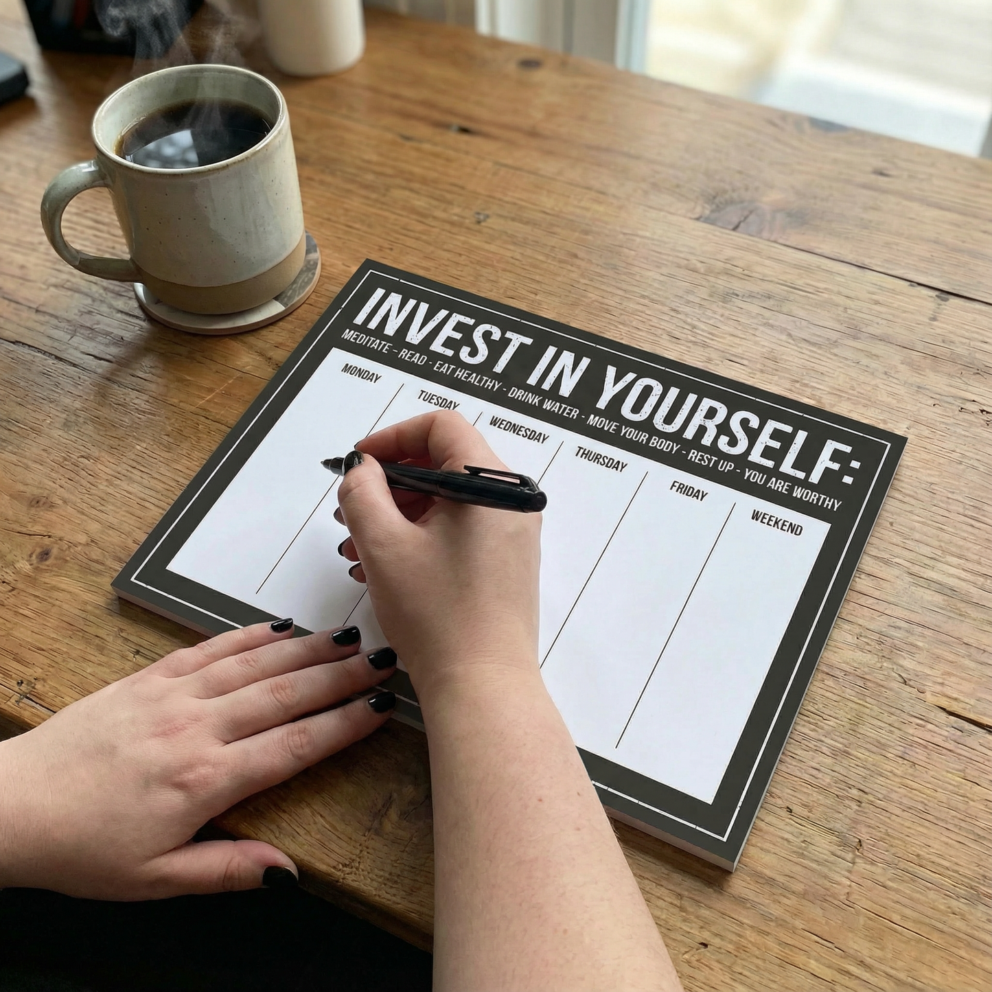 Invest In Yourself Weekly Planner Notepad