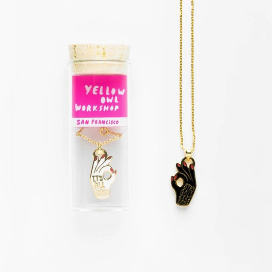 It's All Good & Stay Gold Babe Double Sided Pendant | Reversible | 18-Karat Gold Dipped | In a Glass Gift Vial