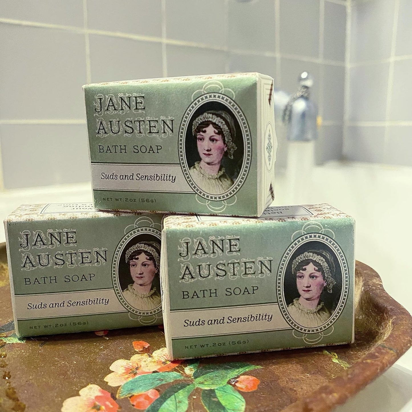 Jane Austen Bath Soap | Lavender Scented Mini Literary Guest Soap | Novelty Book Lover Gift