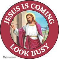 Jesus Is Coming. Look Busy Lapel Pin Button | Pinback Button Badge | 1.3"