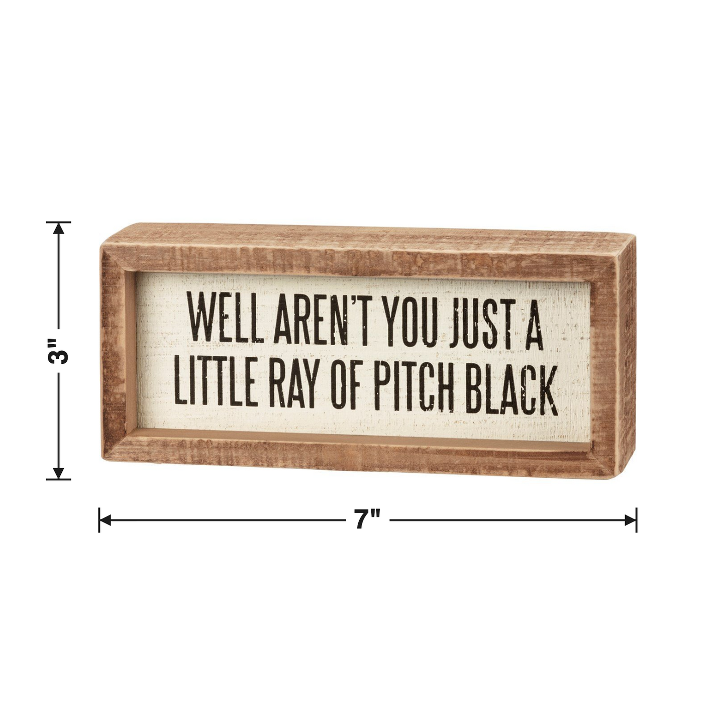 Just A Little Ray Of Pitch Black Box Sign size chart