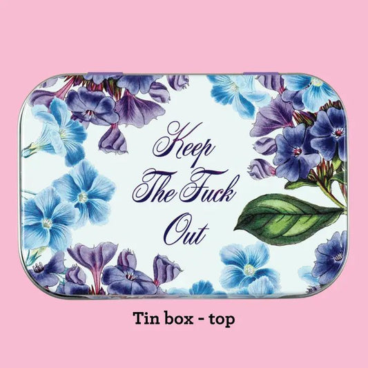 Keep the Fuck Out Stash Tin | Purse-Size Food-Safe Tin Box | Funny Reusable Tin | 3.5" x 2.4"