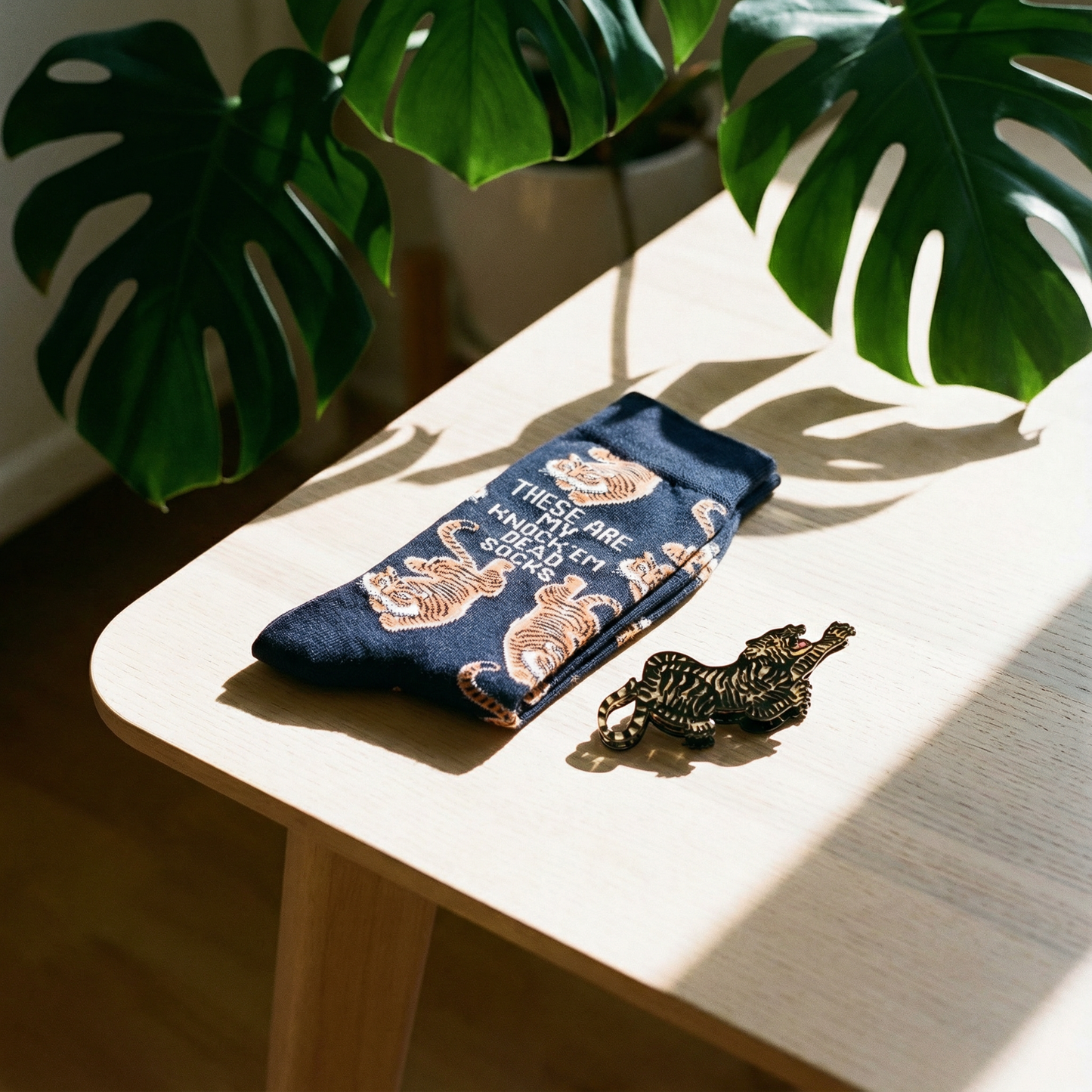 Knock Em Dead Tiger Gift Box | Hair Claw and Socks Giftable Bundle