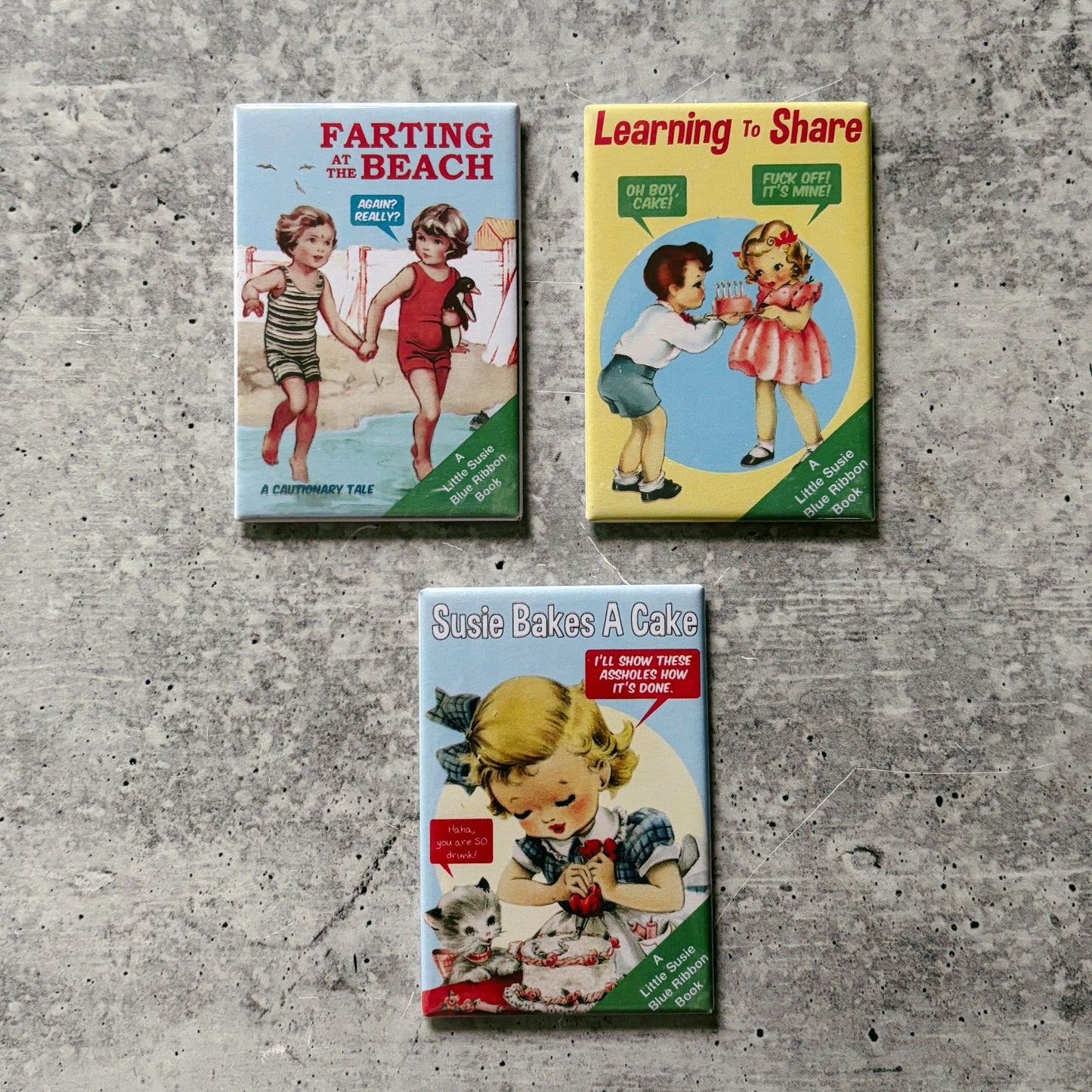 Learning To Share Funny Refrigerator Magnet | Rectangular Magnetic Surface Decor | 2" x 3"