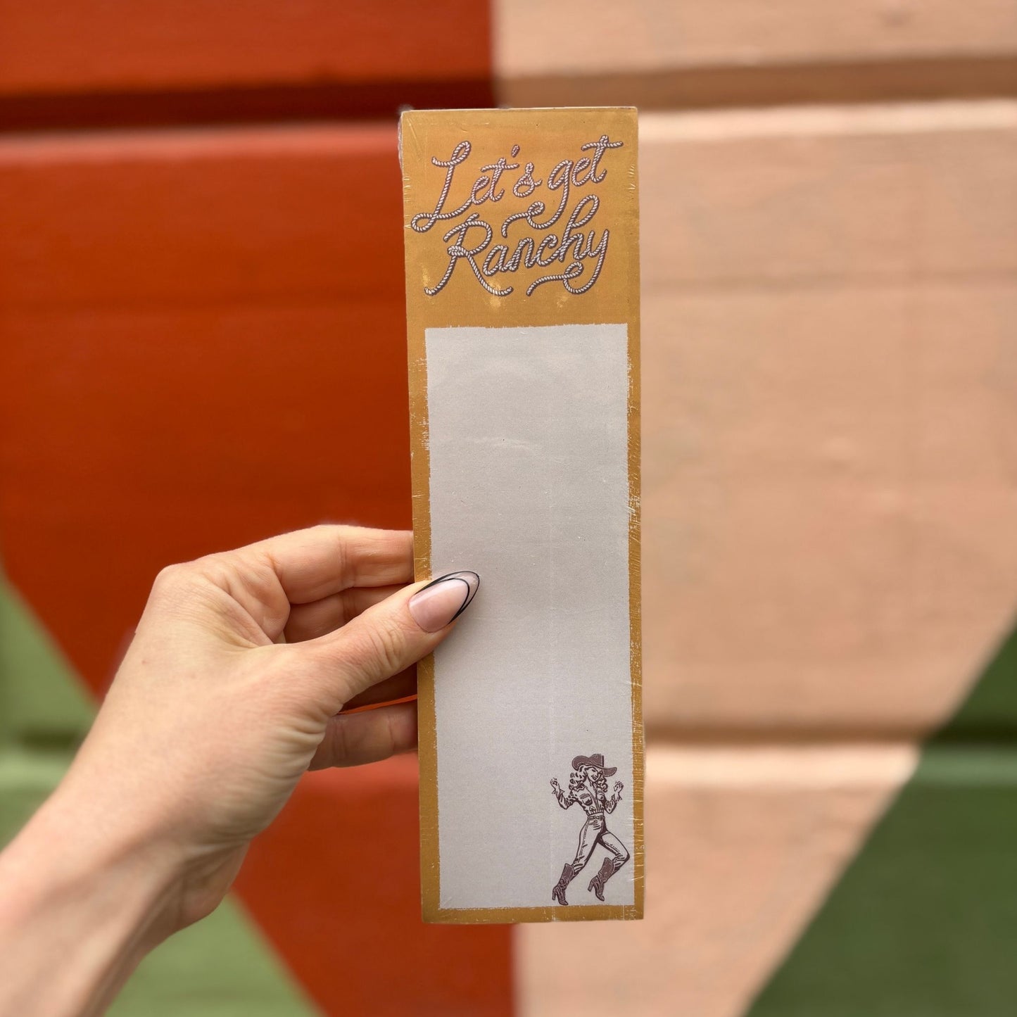 Let's Get Ranchy Magnetic List Pad with Cowgirl Illustrations | Western-themed Notepad | 2.75" x 9.50"