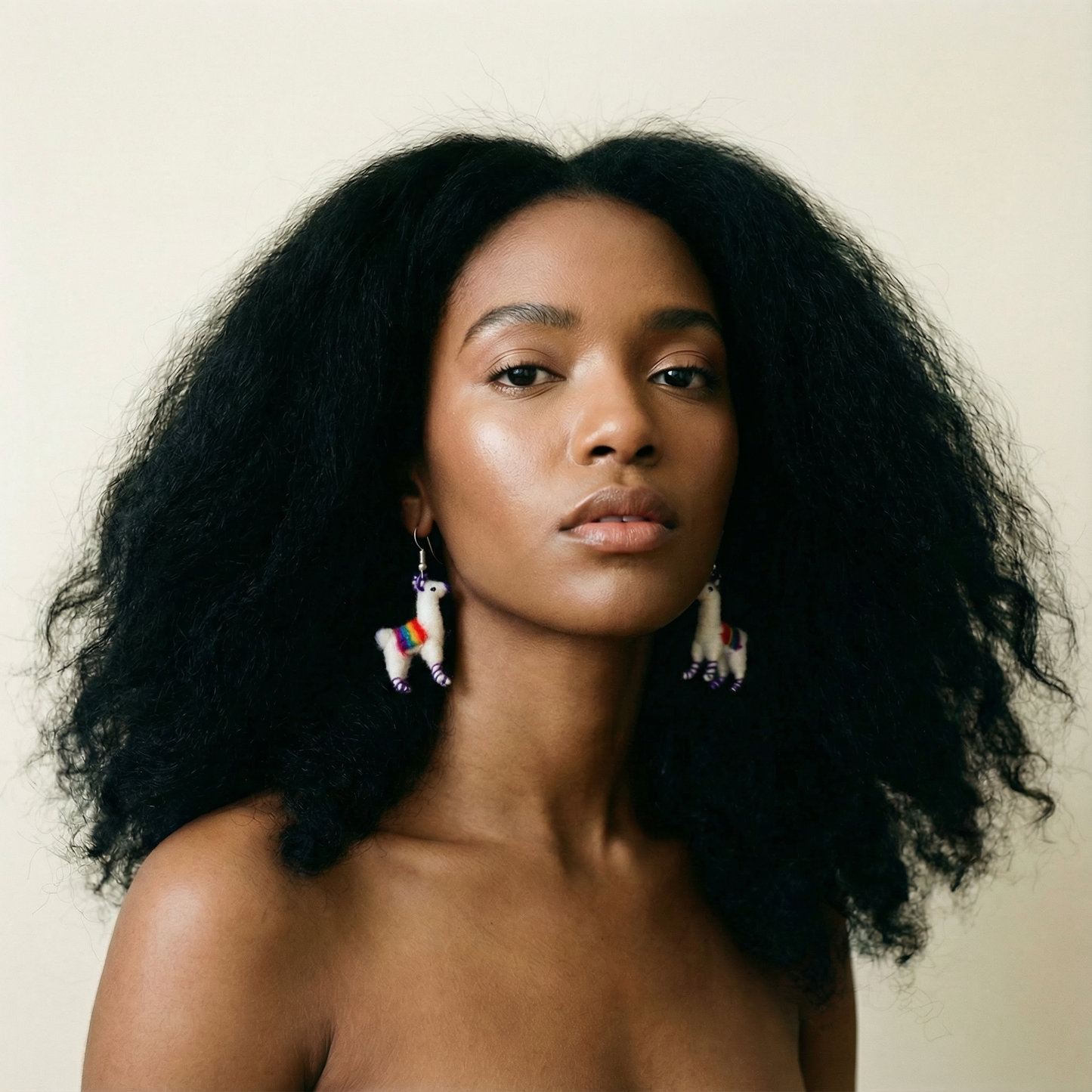 Llamita Handmade Dangling Earrings in 10 Color Combos | Made in Peru Mini Llama Earrings