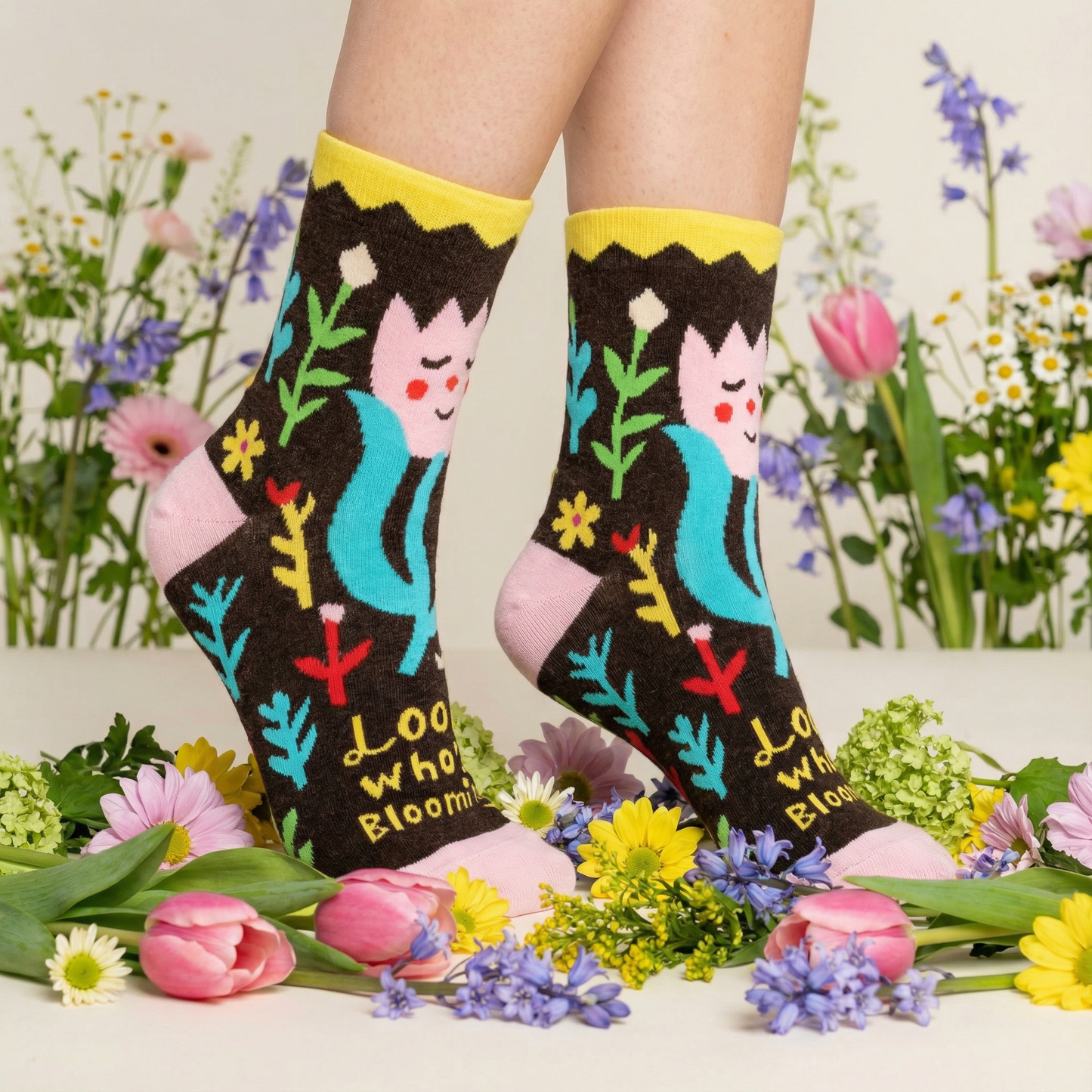 Look Who's Blooming Women's Ankle Socks | BlueQ at GetBullish