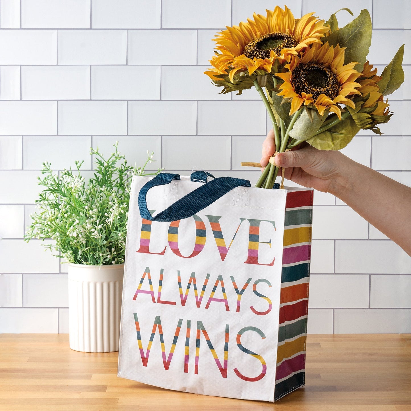 Love Always Wins Daily Tote Bag | LGBTQ Pride | 8.75" x 10.25" x 4.75"