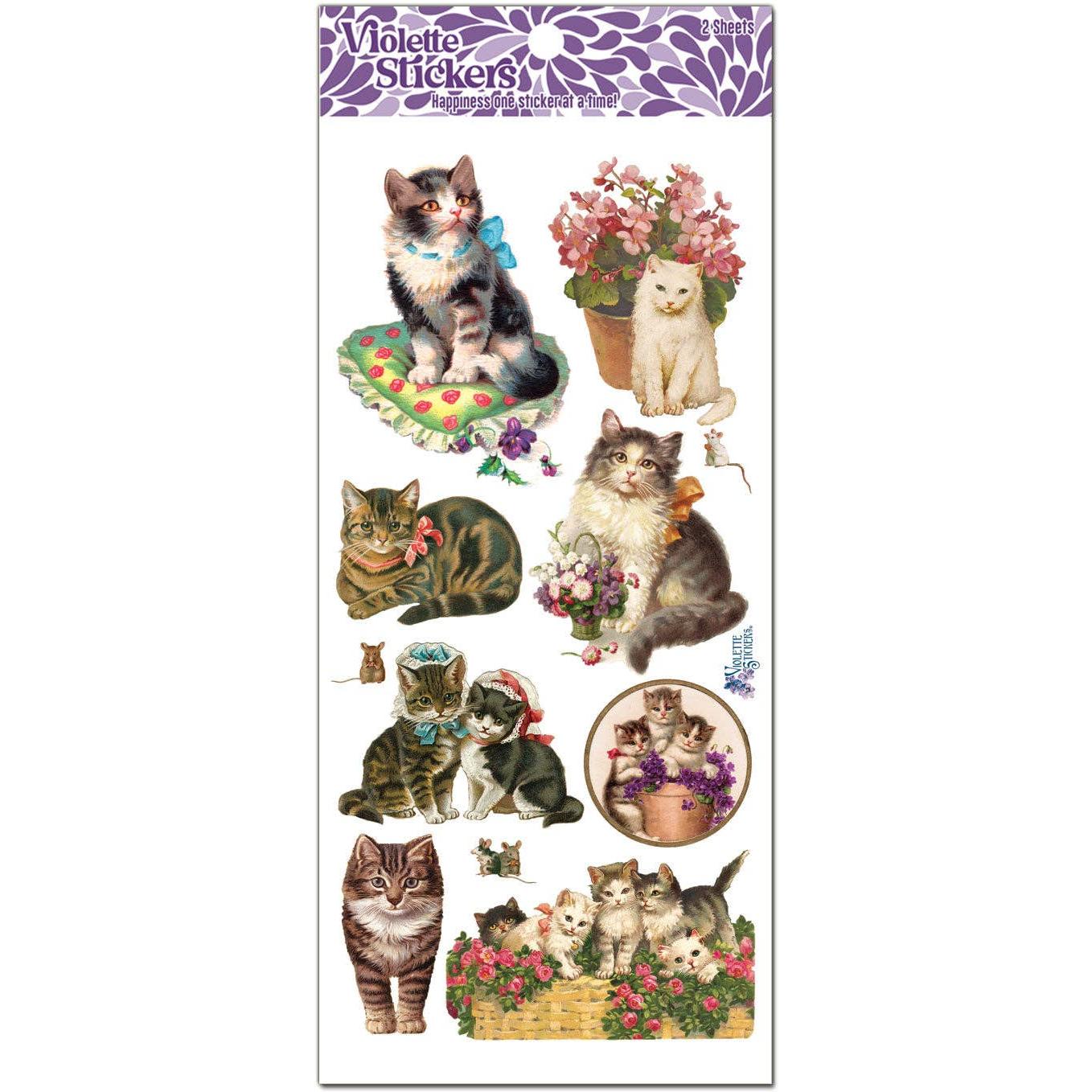 Lovely Cats Clear Stickers | 4" x 8" | 2 Sheets-Violette Stickers-The Bullish Store